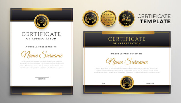 multipurpose business certificate template set of two