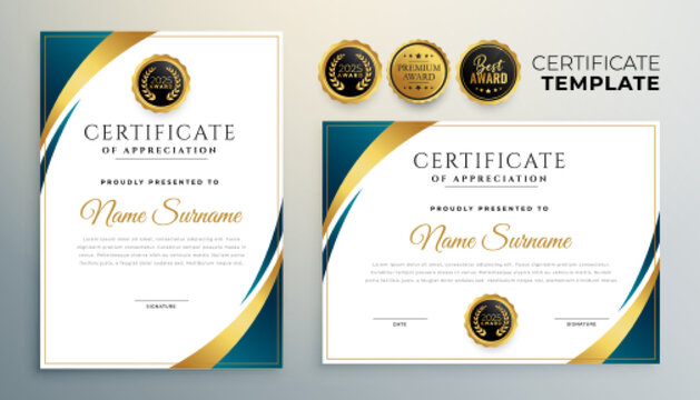 professional multipurepose certificate template set of two
