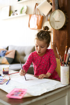Girl doing painting