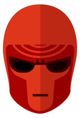Red superhero mask. Cartoon avatar. Hero face