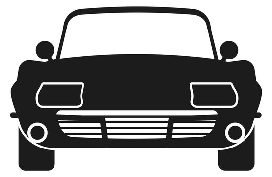 recommend clip art: Vintage coupe front view. Convertible car icon