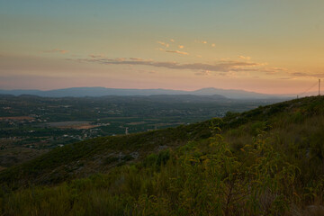 view from the top of the mountain to the villages below