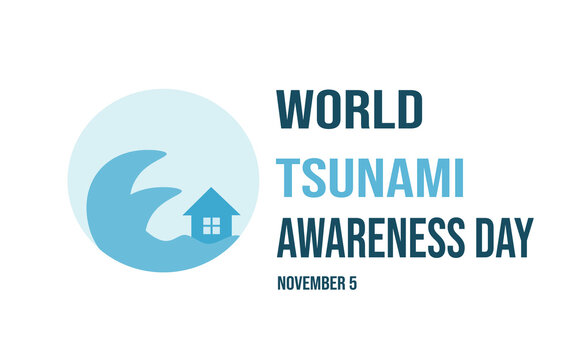 world tsunami awareness day design for banner, postcard, background or poster