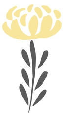 Floral print element. Stylized flower. Nature symbol