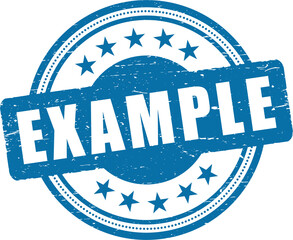 example stamp. example label. round grunge sign