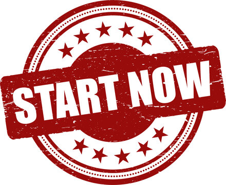 start now stamp. red round start now grunge vintage stamp. start now