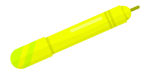 Yellow pen icon. Cartoon kid writing tool