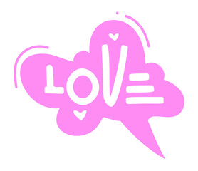 Obraz premium Love message sticker. Comic style speech bubble