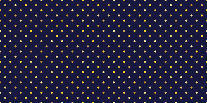 blue background withgolden dots,seamless repeat pattern with golden polka dots