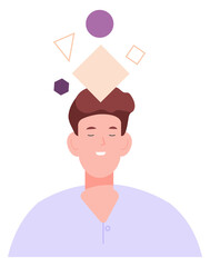 Analytical thinking person. Logical mind type concept