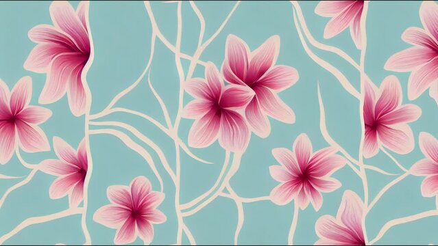 Set of floral design elements. Seamless animations, seamless borders, circle frame. Beautiful for any plain and chic elegance designs. 2d illustrated illustration.