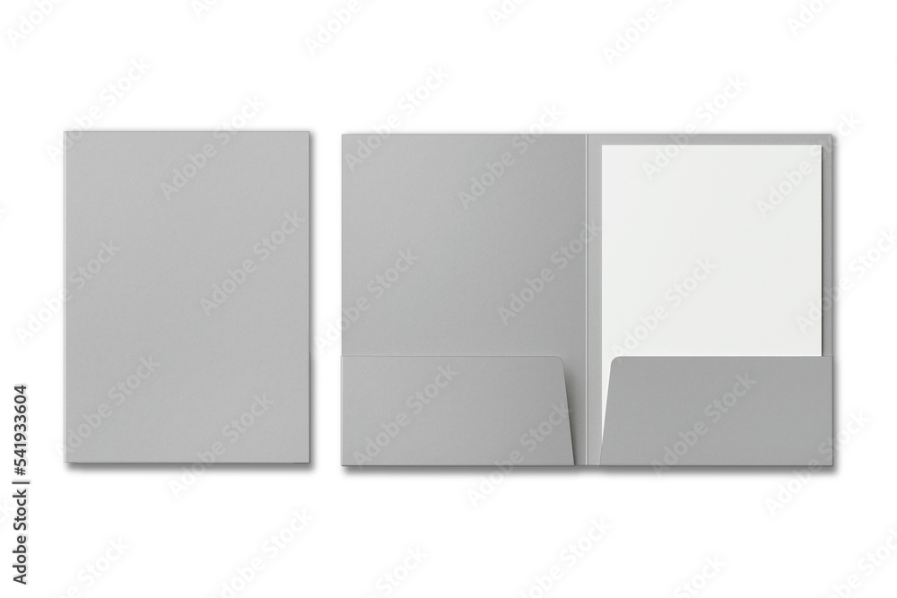 Poster a4 size double pocket reinforced folder with letterhead inside mockup isolated on white background.3