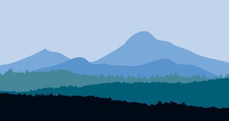 blue gradient mountain nature background