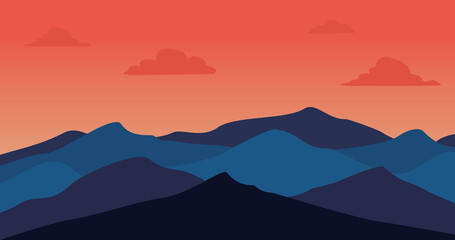 blue pink gradient mountain nature background