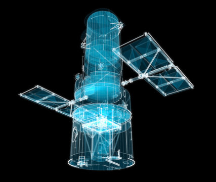 Hubble Space Telescope. 3D Illustration