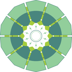 Business ecosystem organisation hexagone diagram scheme template - 541934278