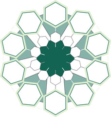 Business ecosystem organisation hexagone diagram scheme template - 541934422