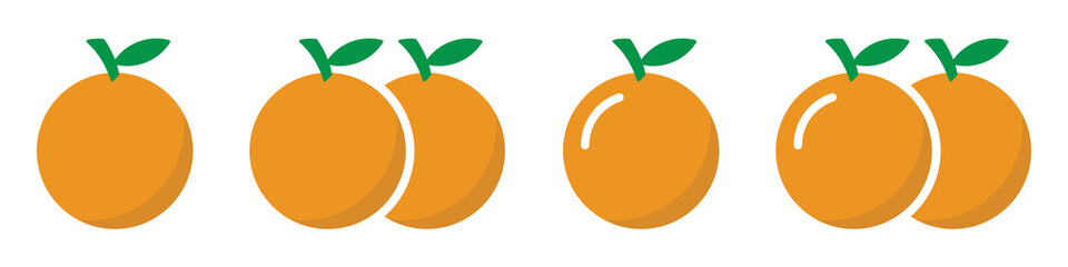 Orange fruit icon. Mandarin orange icon, vector illustration