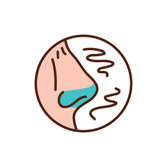 Stench color line icon. Pictogram for web page