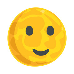 Moonface Sign Emoji Icon Illustration. Happy Moon Vector Symbol Emoticon Design Clip Art Sign Comic Style.