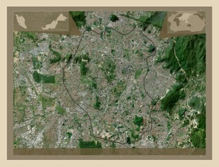 Kuala Lumpur, Malaysia. High-res satellite. Major cities - obrazy, fototapety, plakaty