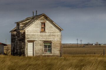 Relics still stand of ghost town Travers Alberta Canada