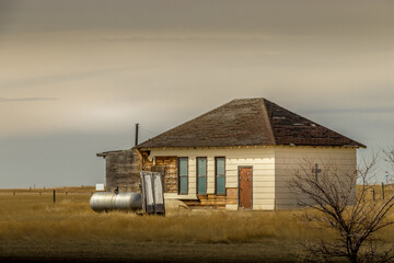 Relics still stand of ghost town Travers Alberta Canada