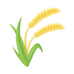 Crop Sign Emoji Icon Illustration. Wheat Vector Symbol Emoticon Design Clip Art Sign Comic Style.