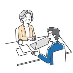 アドバイザーに相談するシニア女性