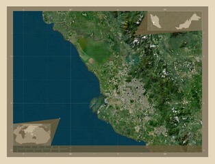 Selangor, Malaysia. High-res satellite. Major cities - obrazy, fototapety, plakaty
