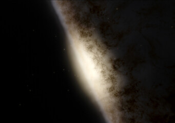 Nebula 3d rendering, deep space background illustration