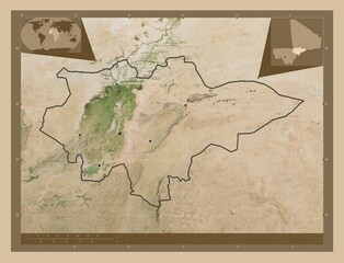 Mopti, Mali. Low-res satellite. Major cities