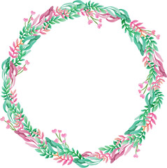 valentine wedding watercolor wreath frame tulip leave heart love