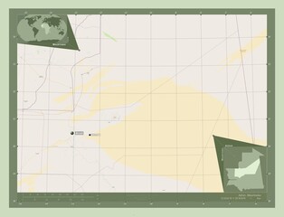 Adrar, Mauritania. OSM. Labelled points of cities