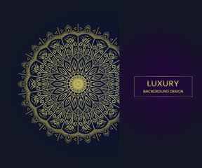 Luxury gold mandala background design for wedding invitation, book cover and islamic background