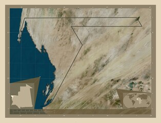 Dakhlet Nouadhibou, Mauritania. High-res satellite. Major cities