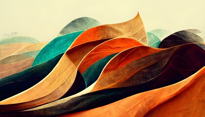 Colorful abstract organic shapes lines waves panorama background wallpaper
