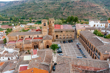 RenaissanceSquare in Alcaraz called Plaza Mayor with the Tardon and the Trinidad Towers. Spain
