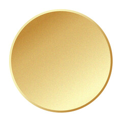 Gold circle, Realistic metal button