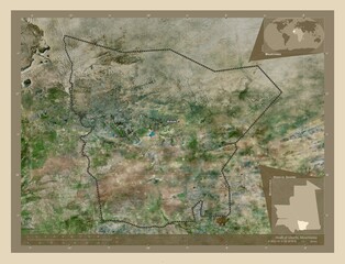 Hodh el Gharbi, Mauritania. High-res satellite. Labelled points of cities