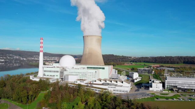 Swiss nuclear power plant steady 4k shoot
