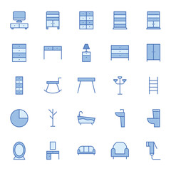 Fill blue outline icon for Furniture
