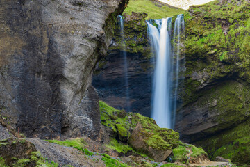 Obraz na płótnie Canvas Landscape of Kvernufoss Waterfall (Iceland)