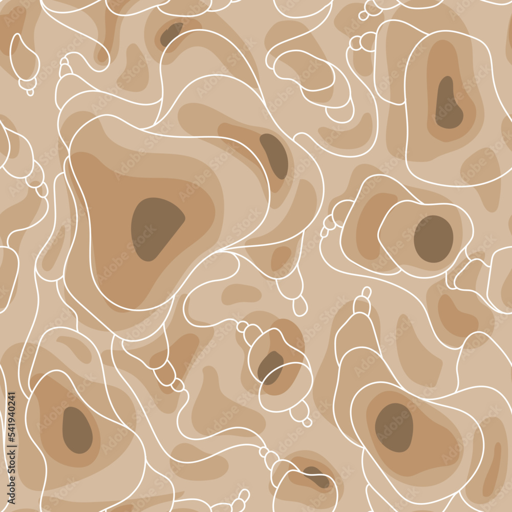 Poster abstract seamless pattern vector doodle liens texture natural beige colors.trendy modern organic sha