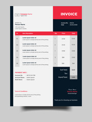 Corporate Invoice or Business Price receipt template, payment agreement template, Invoice bill template, and Invoice document template Design