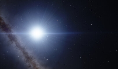 Obraz na płótnie Canvas Sirius star and nebula 3d illustration background
