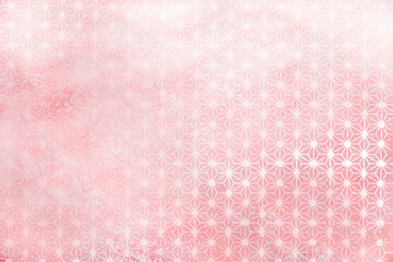 麻の葉模様_渋いピンク背景素材