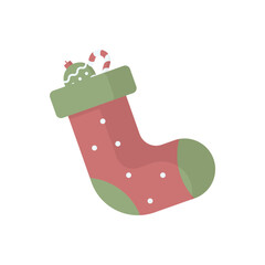 Christmas Sock flat style vector design icon