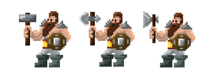Obraz premium pixel art charters for games. Vector illustration