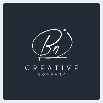 Signature BN logo design, signature letter creative logo for business, company and etc.